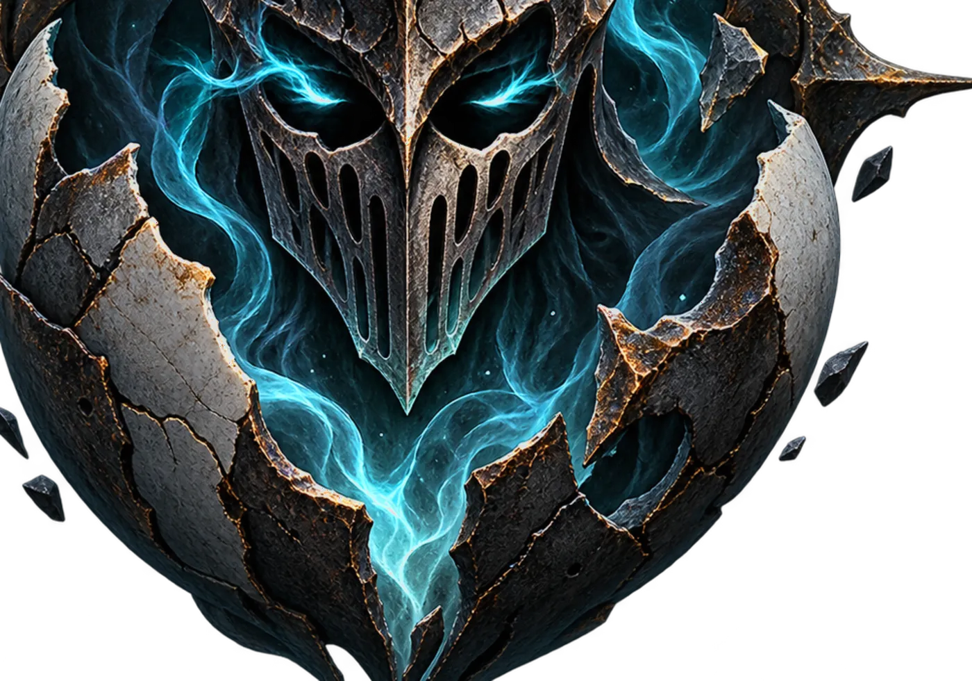 A weapon-like shape emerging from shadow